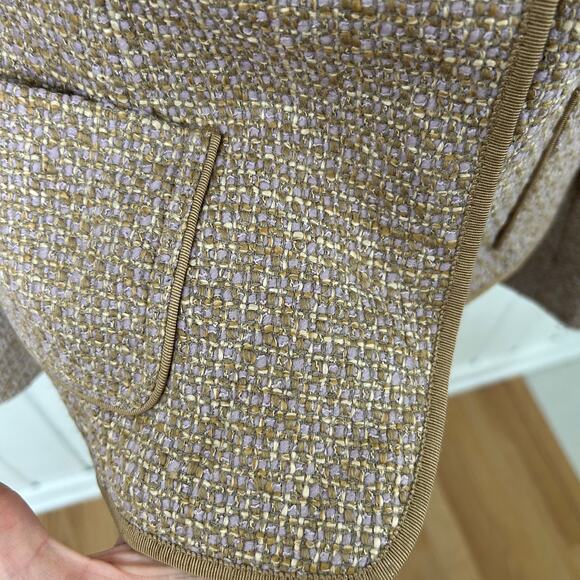 Elie Tahari Women Single-Breasted Blazer Jacket Brown Office Holiday Size S/M - Picture 4 of 7